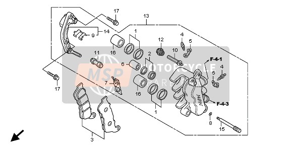 Honda SH125 2010 FRONT BRAKE CALIPER for a 2010 Honda SH125